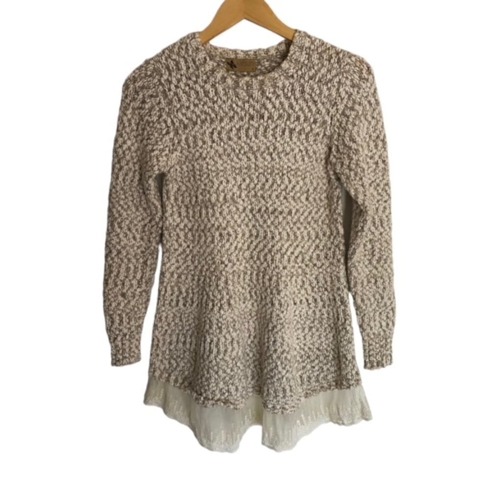 Katsumi Pullover Sweater With Lace Underlay Small